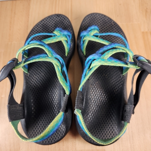 CHACO Sandals Womens 6 Blue Green Textile Strappy Outdoor Hiking Z/2 Shoe - Picture 8 of 13